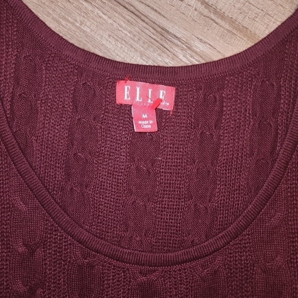 Elle Sweater Dress Wine Color Size Medium - Picture 2 of 2